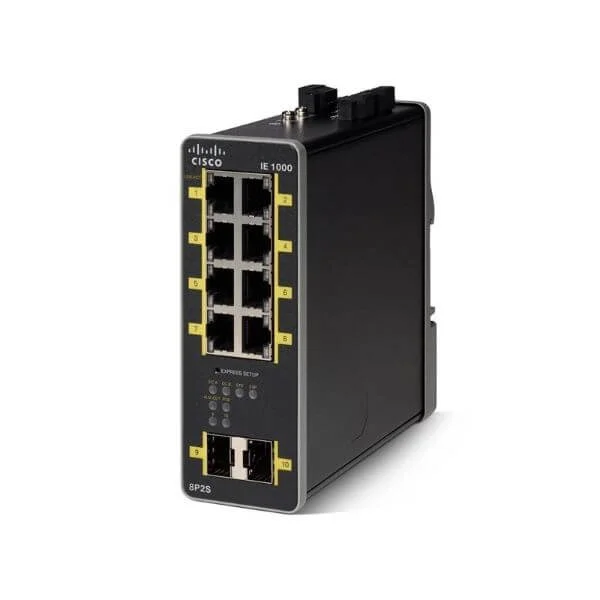 IE1000 with 8 FE Copper PoE+ ports and 2 GE SFP uplinks