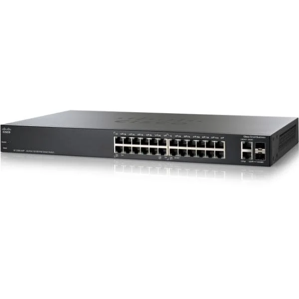 24 10/100 ports, 2 combo mini-GBIC ports - PoE support on 24 ports with 180W power budget