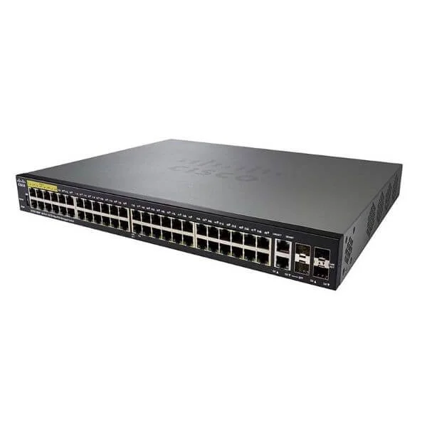 24 10/100 PoE+ ports with 375W power budget, 2 Gigabit copper/SFP combo + 2 SFP ports
