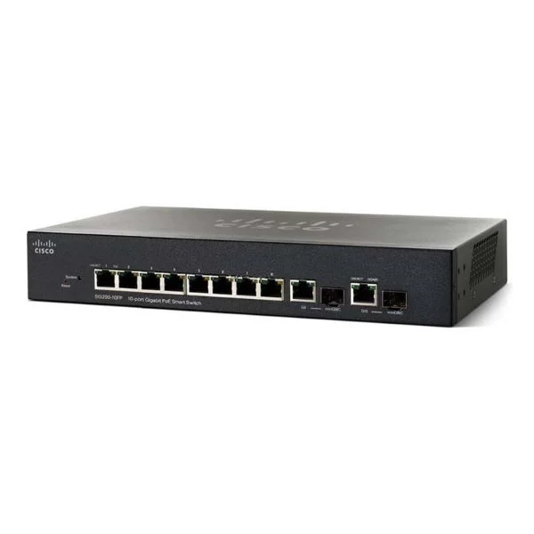 10 10/100/1000 ports, 2 combo mini-GBIC ports - PoE support on 8 ports with 62W power budget