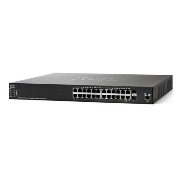 24 x 10 Gigabit Ethernet 10GBase-T copper port, 2 x 10 Gigabit Ethernet SFP+ (combo with 2 copper ports), 1 x Gigabit Ethernet management por
