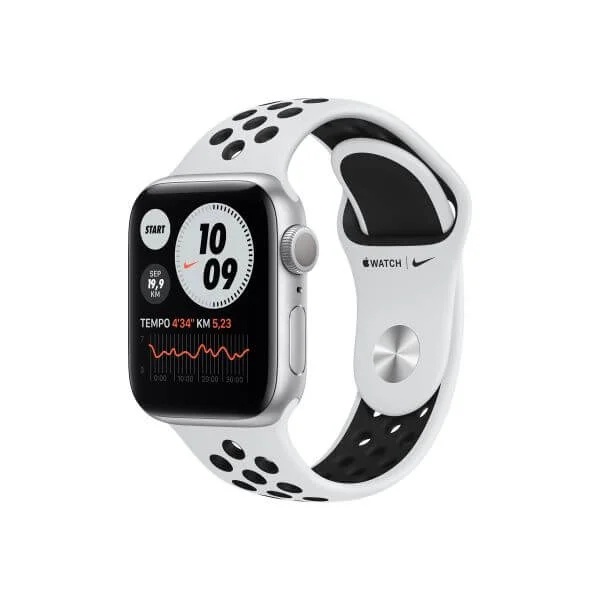 Apple Watch Nike Series 6 (GPS) - silver aluminium - smart watch with Nike sport band - pure platinum/black - 32 GB