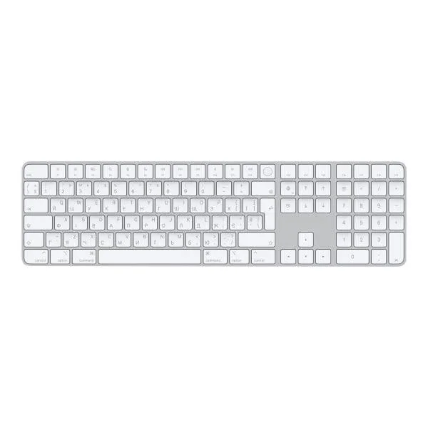 Apple Magic Keyboard with Touch ID and Numeric Keypad - keyboard - QWERTY - Ukrainian - white keys