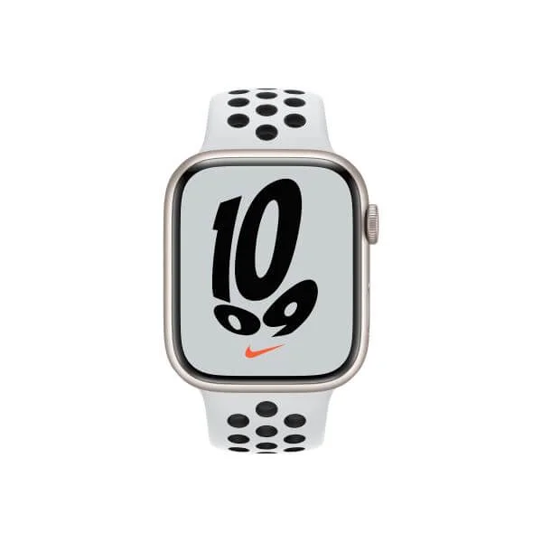 Apple Watch Nike Series 7 (GPS + Cellular) - starlight aluminium - smart watch with Nike sport band - pure platinum/black - 32 GB