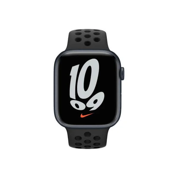 Apple Watch Nike Series 7 (GPS + Cellular) - midnight aluminium - smart watch with Nike sport band - anthracite/black - 32 GB