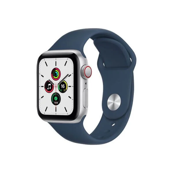 Apple Watch SE (GPS + Cellular) - silver aluminium - smart watch with sport band - abyss blue - 32 GB