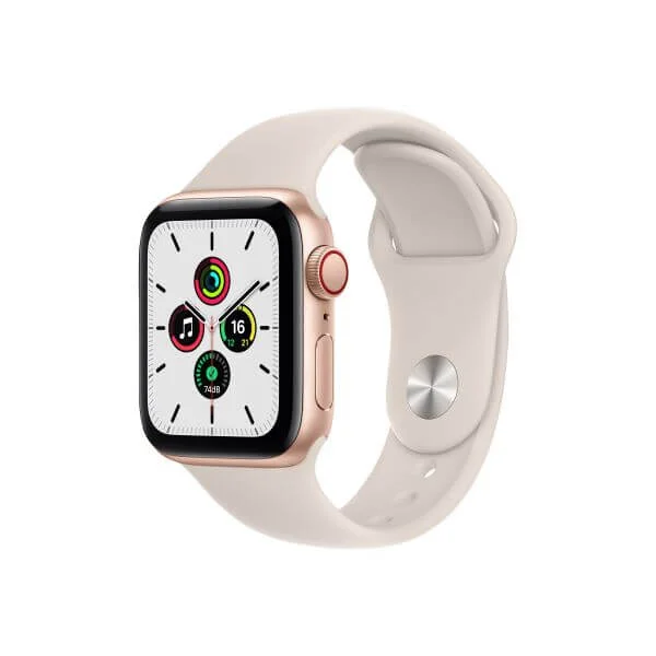 Apple Watch SE (GPS + Cellular) - gold aluminium - smart watch with sport band - starlight - 32 GB