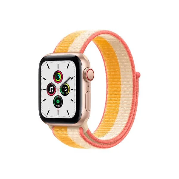 Apple Watch SE (GPS + Cellular) - gold aluminium - smart watch with sport loop - maize/white - 32 GB