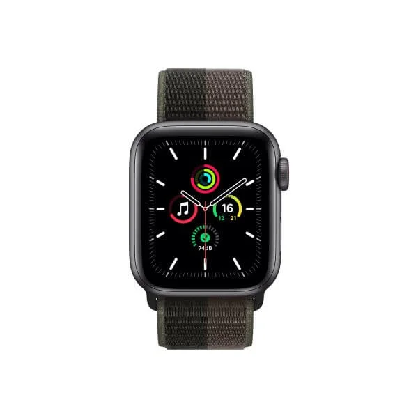 Apple Watch SE (GPS + Cellular) - space grey aluminium - smart watch with sport loop - tornado/grey - 32 GB