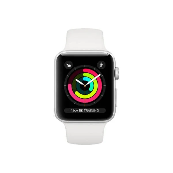 Apple Watch Series 3 (GPS) - silver aluminium - smart watch with sport band - white - 8 GB