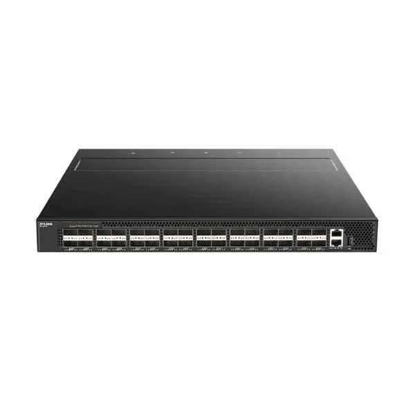 D-Link 32 40G QSFP+ optical ports, data center switch, support Leaf-Spine, Top-of-Rack (ToR) architecture, support OpenFlow, VXLAN, FCoE, DCB, support DLINK OS and third-party OS.Â Dual AC power supply modules, front and rear ventilation.