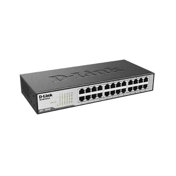 D-Link Ports: 24 100M electrical ports, backplane bandwidth: 4.8G, packet forwarding rate: 3.57M, size: 280x126x44mm (11 inches, iron case), power supply: AC 100-240V built-in power supply, rackable, non-network management switch