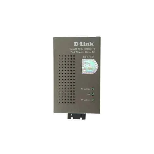 D-Link 1 port 100Base-TX to 100Base-FX 100M Ethernet photoelectric converter, simple version, single-mode dual-fiber, SC interface, maximum transmission 15Km, wavelength 1310nm