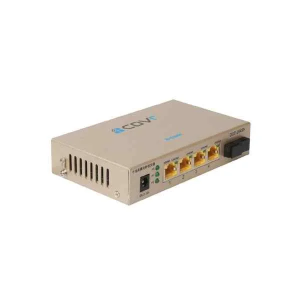 D-Link 4-port 10/100/1000Base-TX to 1000Base-LX Gigabit Ethernet photoelectric converter, single-mode single-fiber, can be used alone or with DMC-1200, TX: 1310/RX: 1550nm, maximum transmission 20km, SC Interface / dual power interface / wide voltage DC: 5-12v / need to be used in pairs with DGE-261SB or DGE-262SB-20
