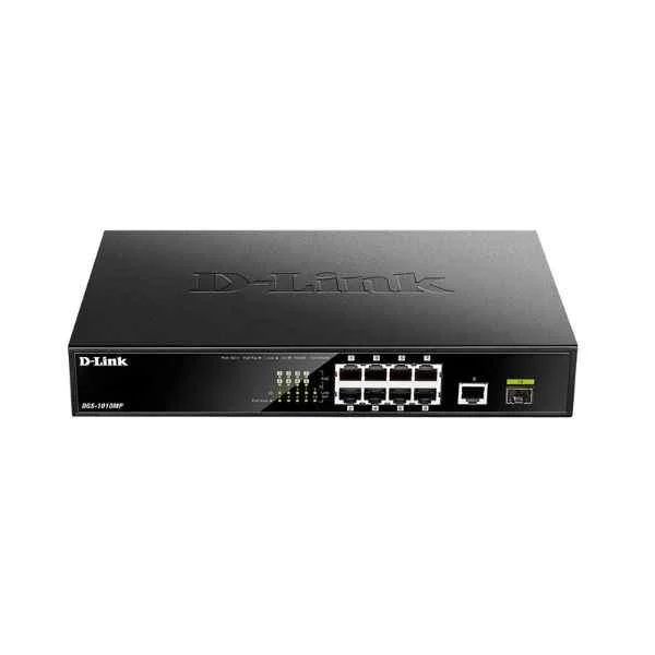 D-Link Ports: 8 Gigabit PoE ports + 1 Gigabit electrical port + 1 Gigabit optical port, backplane bandwidth: 20G, packet forwarding rate: 14.9M, PoE power: single port maximum 30W/ whole machine maximum 125W, power supply : AC 100-240V built-in power supply, size: 280x180x44mm (11 inches, iron case), desktop type can be mounted on the rack, non-network management PoE switch
