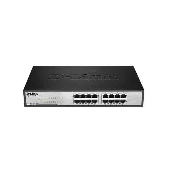D-Link Ports: 16 Gigabit electrical ports, backplane bandwidth: 32G, packet forwarding rate: 23.8M, size: 440x200x44mm (iron case), power supply: AC 100-240V built-in power supply, standard rack type, non-network management switch