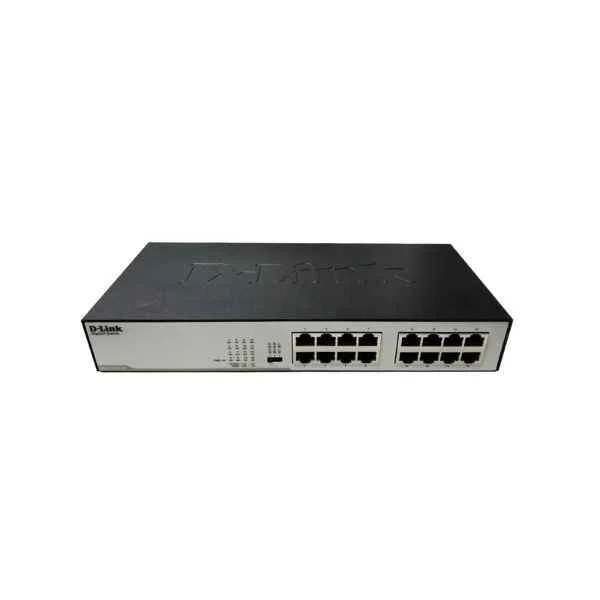 D-Link Port: 16 Gigabit electrical ports, backplane bandwidth: 32G, packet forwarding rate: 23.8M, port 4KV lightning protection, size: 280x125x44mm (11 inches, iron case), power supply: AC 100-240V built-in power supply, desktop type Rack, non-network management switch, support standard switching/network cloning/convergence uplink switching
