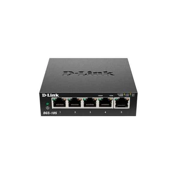 D-Link Ports: 5 thousand electrical ports, switching capacity: 10G, packet forwarding rate: 7.44M, size: 100x64x25mm iron case, power supply: 5V/0.6A external power supply, non-network management switch
