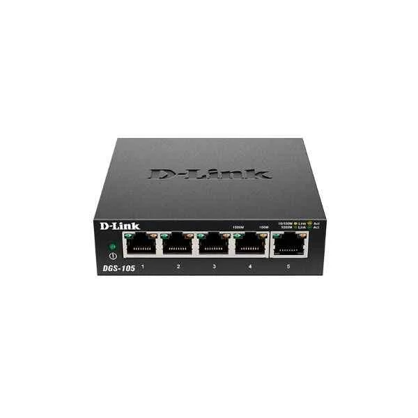 D-Link Ports: 5 Gigabit electrical ports, backplane bandwidth: 10G, packet forwarding rate: 7.4M, size: 100x98x28mm (3.9 inches, iron case), desktop type can be wall-mounted, power supply: DC 5V/1A external power supply, non-network management switch