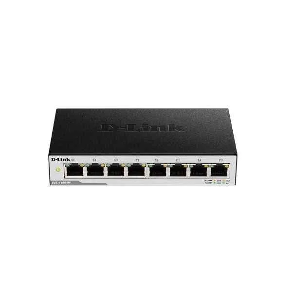 D-Link 8 Gigabit electrical ports, switching capacity: 68G, packet forwarding rate: 12M, intelligent network management switch, support Vlan, multicast, loop detection, port speed limit, Web management, iron shell, 145x82x28mm