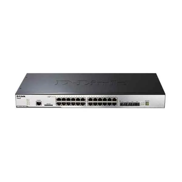 D-Link 20 Gigabit electrical ports + 4 Gigabit optical multiplexing ports, switching capacity: 336G/3.36T, packet forwarding rate: 96Mpps/126Mpps, pure three-layer network management switch, support DHCP server, rack typeã€€