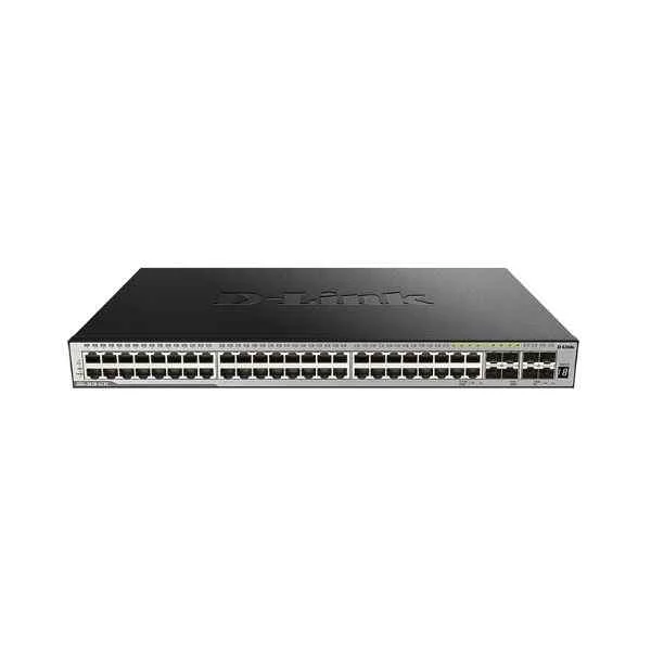 D-Link 44 Gigabit electrical ports + 4 Gigabit optical multiplexing ports + 4 Gigabit SFP+ ports, switching capacity: 598G/5.98Tbps, packet forwarding rate: 252Mpps, three-layer network management switch, support stacking, support SRM, support network Virtualization, support ERPS, VRRP, dynamic routing, etc.