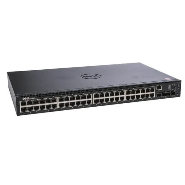Dell Networking N1548P, PoE+, 48x 1GbE + 4x 10GbE SFP + fixed ports, Stacking, IO TO psu airflow, AC