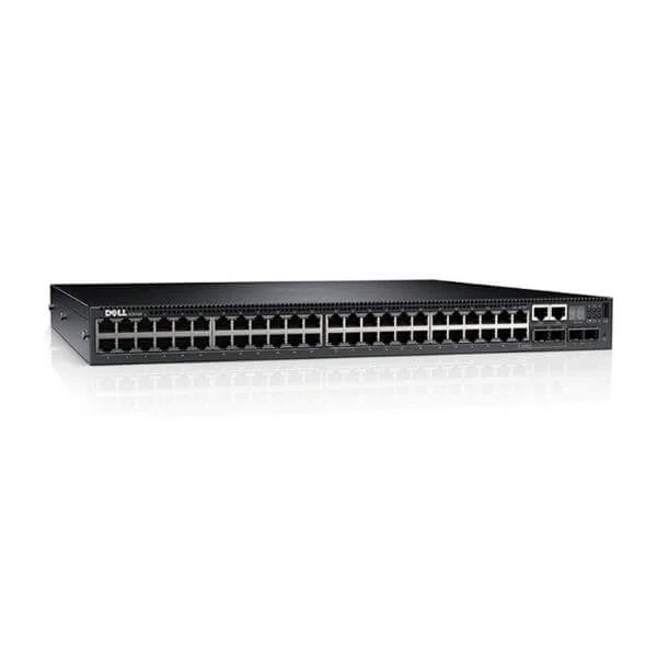 Dell Networking N2048P, L2, POE +, 48x 1GbE + 2x 10GbE SFP + fixed ports, stacking, air from IO to PSU, AC