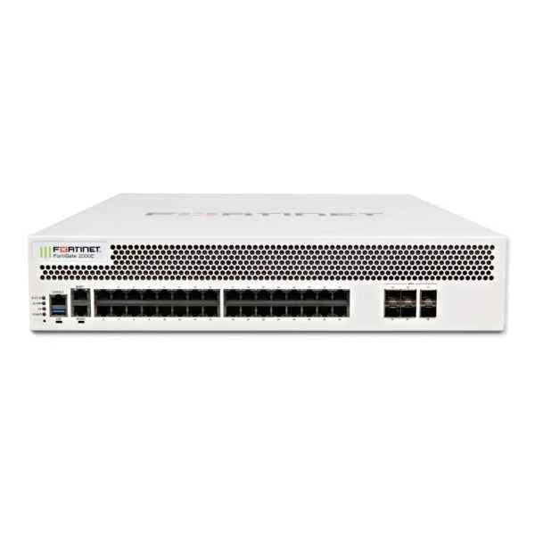 Fortinet FG-2000E, 6x 10 GE SFP+ slots, 34x GE RJ45 ports (including 32x ports, 2x management/HA ports), SPU NP6 and CP9 hardware accelerated, 480 GB SSD onboard storage.