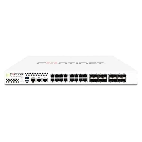 Fortinet FG-300E, 18 x GE RJ45 ports (including 1 x MGMT port, 1 X HA port, 16 x switch ports), 16 x GE SFP slots, SPU NP6 and CP9 hardware accelerated