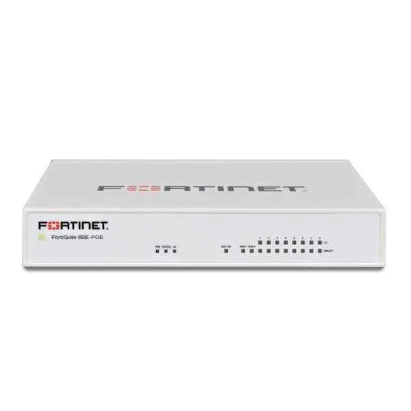 Fortinet FG-60E-POE 10 x GE RJ45 ports (including 8 x POE/POE+ ports, 2 x WAN ports) Max managed FortiAPs (Total / Tunnel) 10 / 5