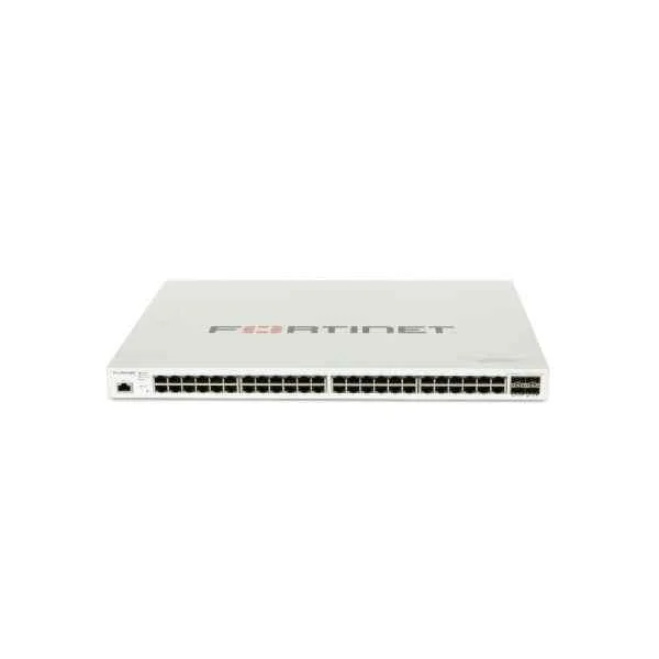 Fortinet FS-248E-FPOE L2/L3 PoE+ Switch - 48 x GE RJ45 ports full POE+, 4 x GE SFP slots, FortiGate Switch controller compatible.