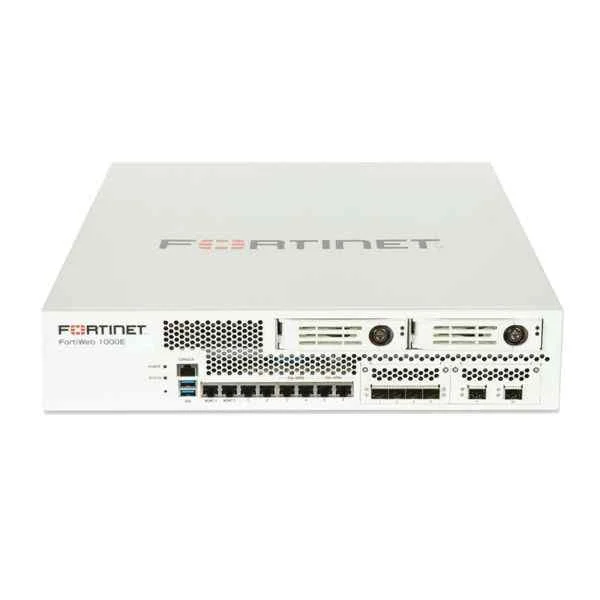 Fortinet FWB-1000E, Web Application Firewall - 2 x 10GE SFP+ ports, 2 x GE RJ45 ports, 4 x GE RJ45 bypass ports, 4 x GE SFP ports, 2 x GE management ports dual AC power supplies, 2 TB storage