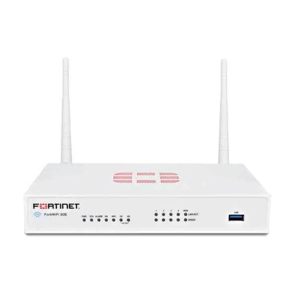 Fortinet FWF-30E 5 x GE RJ45 ports (Including 1 x WAN port, 4 x Switch ports), Wireless (802.11a/b/g/n),Max managed FortiAPs (Total / Tunnel) 2 / 2