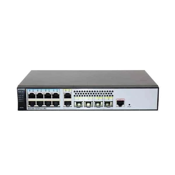 S5720-12TP-LI-AC(8 Ethernet 10/100/1000 ports,2 Gig SFP and 2 dual-purpose 10/100/1000 or SFP,AC 110/220V)