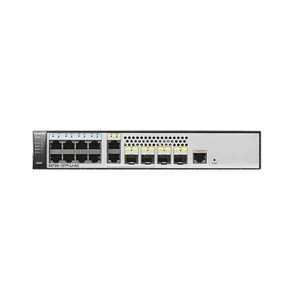 S5720S-12TP-LI-AC(8 Ethernet 10/100/1000 ports,2 Gig SFP and 2 dual-purpose 10/100/1000 or SFP,AC 110/220V)