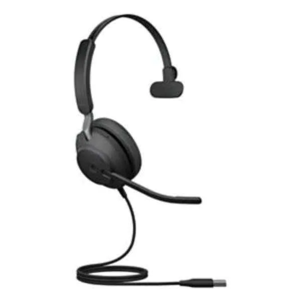 Evolve2 40 - MS Mono - Headset - Head-band - Office/Call center - Black - Monaural - Play/Pause - Track < - Track > - Volume + - Volume -