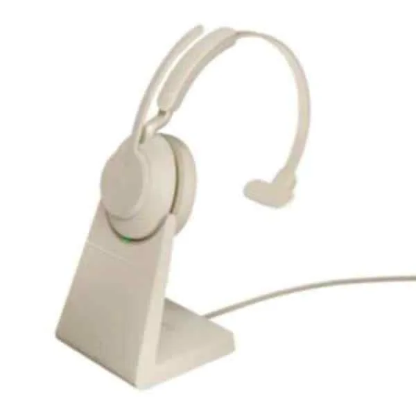 Evolve2 65 - UC Mono - Headset - Head-band - Office/Call center - Beige - Monaural - Bluetooth pairing - Play/Pause - Track < - Track > - Volume + - Volume -