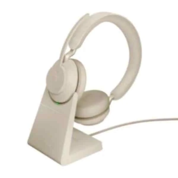 Evolve2 65 - UC Stereo - Headset - Head-band - Office/Call center - Beige - Binaural - Bluetooth pairing - Play/Pause - Track < - Track > - Volume + - Volume -
