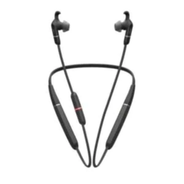 Evolve 65e MS & Link 370 - Headset - Neck-band - Office/Call center - Black - Binaural - Play/Pause - Track < - Track > - Volume + - Volume -