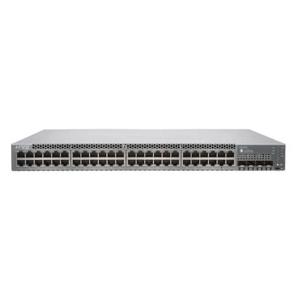 EX3400 TAA 48-port 10/100/1000BaseT, 4 x 1/10G SFP/SFP+, 2 x 40G QSFP+, redundant fans, front-to-back airflow, 1 AC PSU JPSU-150-AC-AFO included (optics sold separately)