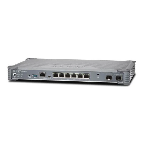 SRX300 Services Gateway includes hardware (8GE, 4G RAM, 8G Flash, power adapter and cable) and Junos Software Base (Firewall, NAT, IPSec, Routing, MPLS and Switching). RMK not included