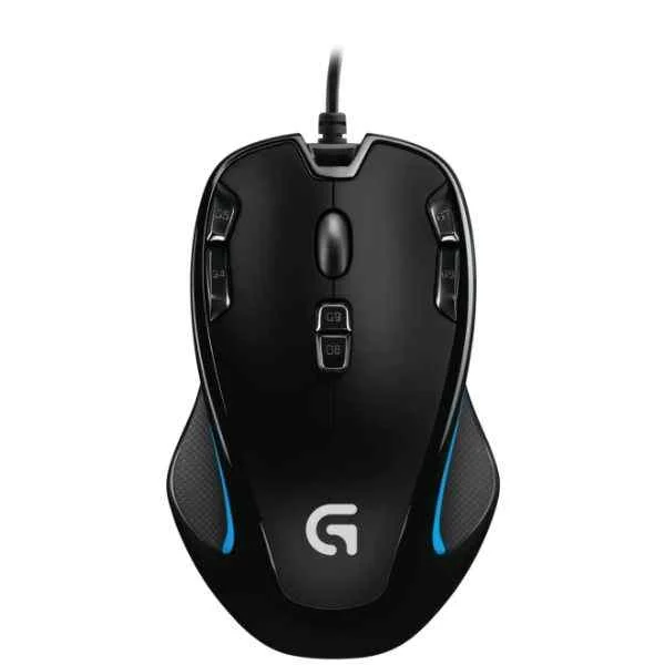 G G300S Optical Gaming Mouse - Ambidextrous - Optical - USB Type-A - 2500 DPI - 1 ms - Black - Blue
