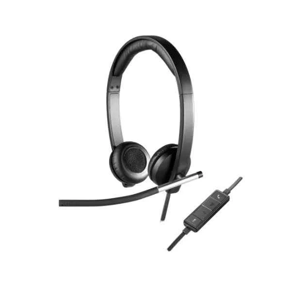 Logitech H650e Headset Wired Head-band Office/Call center Black, Silver (981-000519)