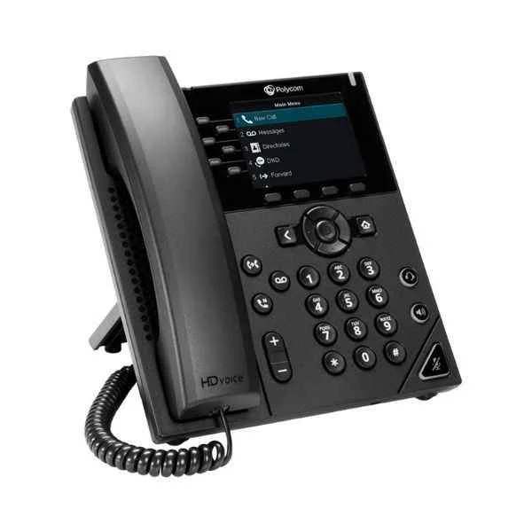 Polycom conference phone landline VVX350 6-line mid-range IP desktop phone audio and video conference system terminal