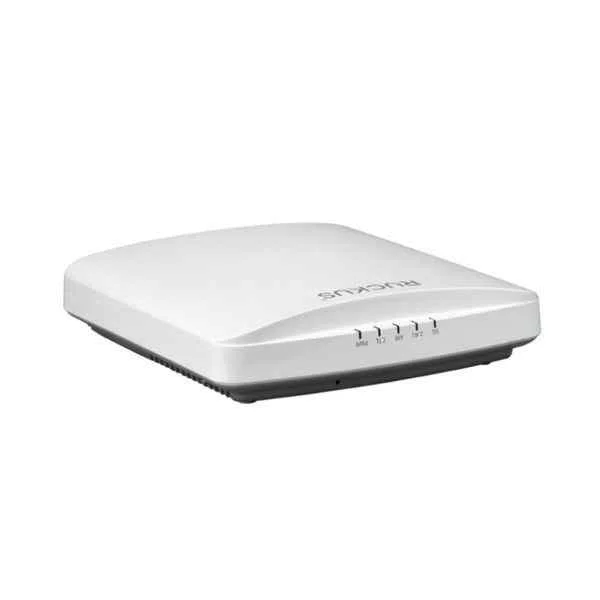 R550 dual-band (5GHz and 2.4GHz concurrent) 802.11ax wireless access point, 2x2:2 + 2x2:2 streams, adaptive antennas, dual ports, onboard BLE and Zigbee, PoE support. Not plenum rated. Includes adjustable acoustic drop ceiling bracket. Does not include power adaptor