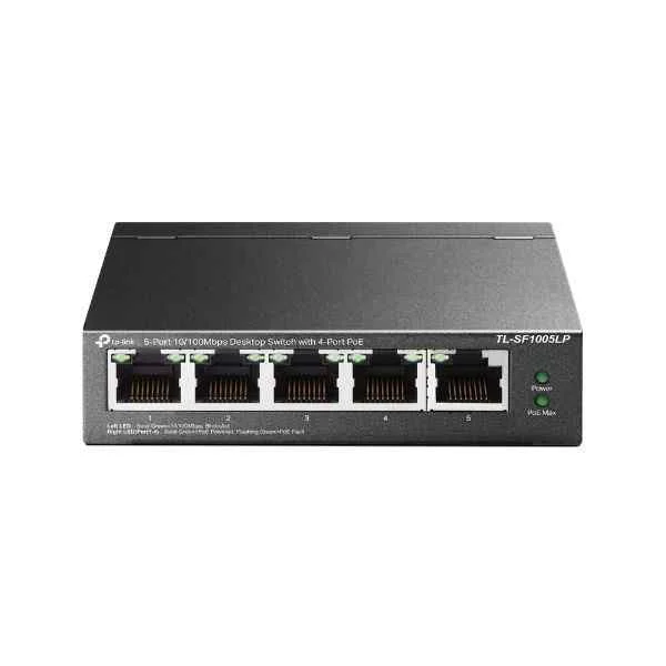 TP-LINKTL-SF1005LP5-Port10/100MbpsDesktopSwitchwith4-PortPoE-Unmanaged-FastEthernet(10/100)-PoweroverEthernet(PoE)(TL-SF1005LP)